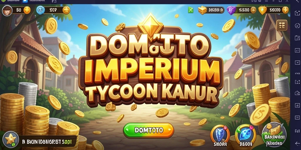 Screenshot utama DOMTOTO menampilkan gameplay Tycoon yang menarik dan interaktif.