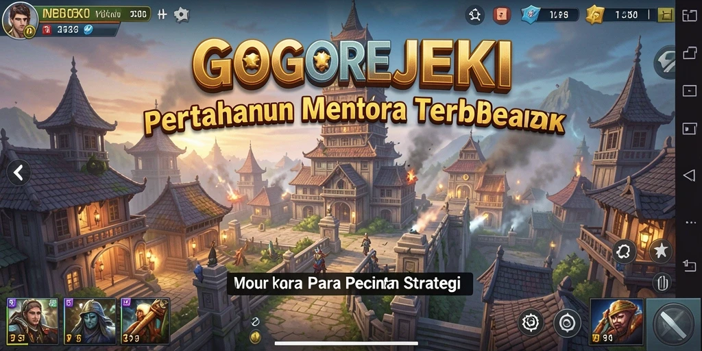 Screenshot menunjukkan aksi menegangkan dalam permainan Tower Defense GOGOREJEKI.