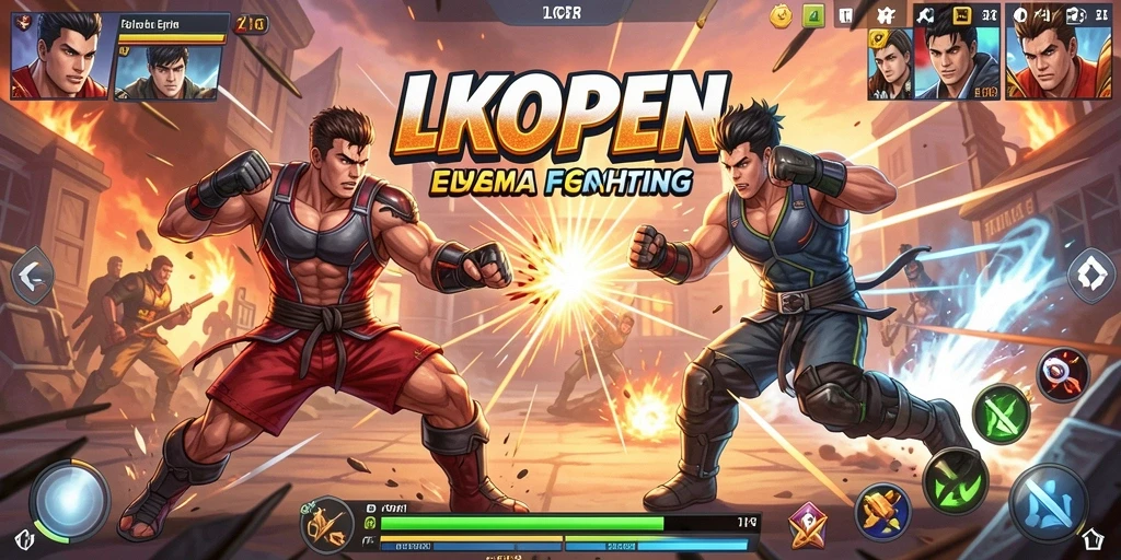 Screenshot LKOPEN menampilkan aksi pertarungan seru antara dua karakter.