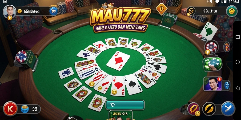Screenshot gameplay MAU777 menampilkan serunya permainan Gaple.