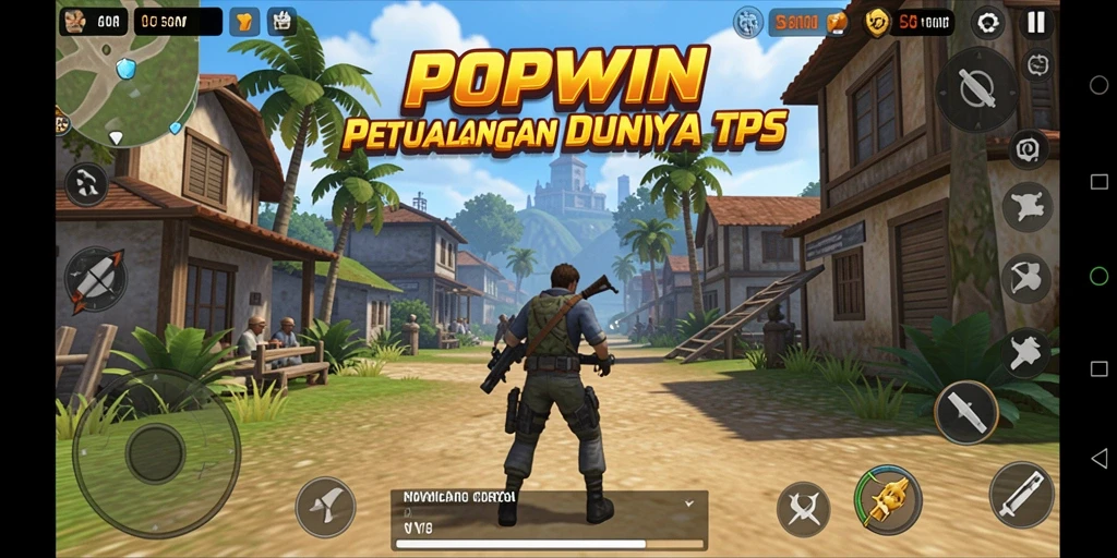 Tampilkan aksi seru gameplay POPWIN dalam mode TPS.